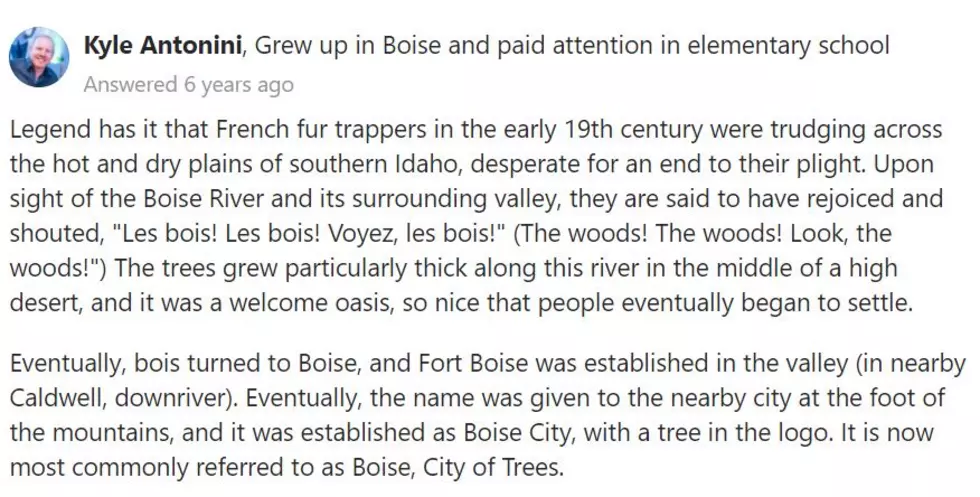Boise Name Origin, Quora