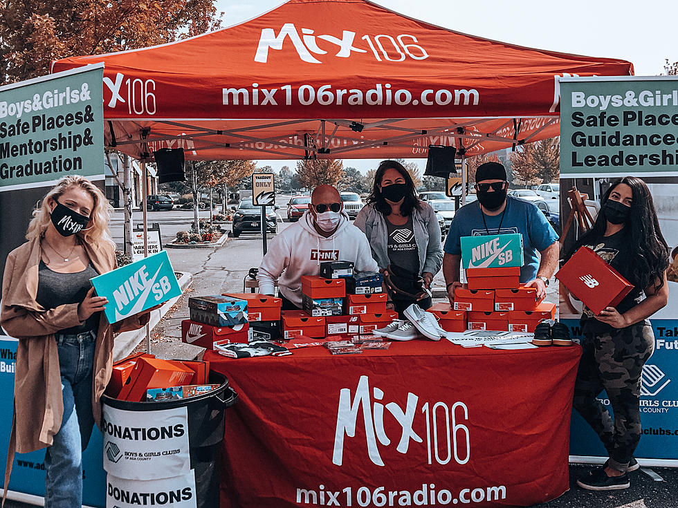 Mix 106 Cares for Kids Gathers Shoes for Local Boys & Girls Clubs