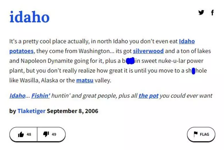 26 Funniest Idaho Mentions in Urban Dictionary