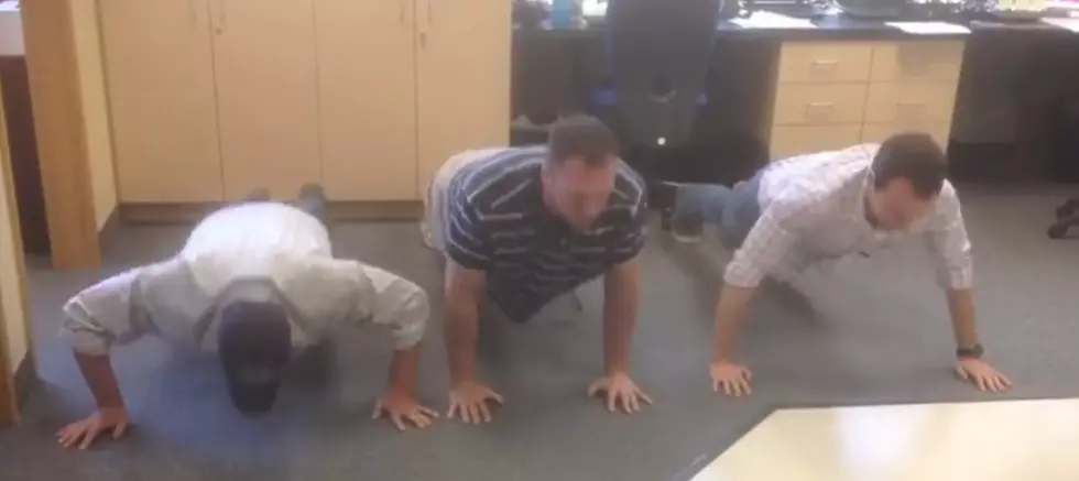 BATTLE ROYALE: News Room Push-Up Contest [VIDEO]