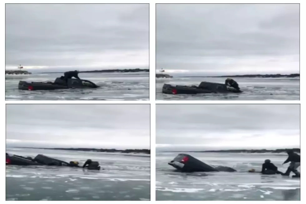 WATCH: This Idiot Gets Back Into His Truck As It Goes Through The Ice