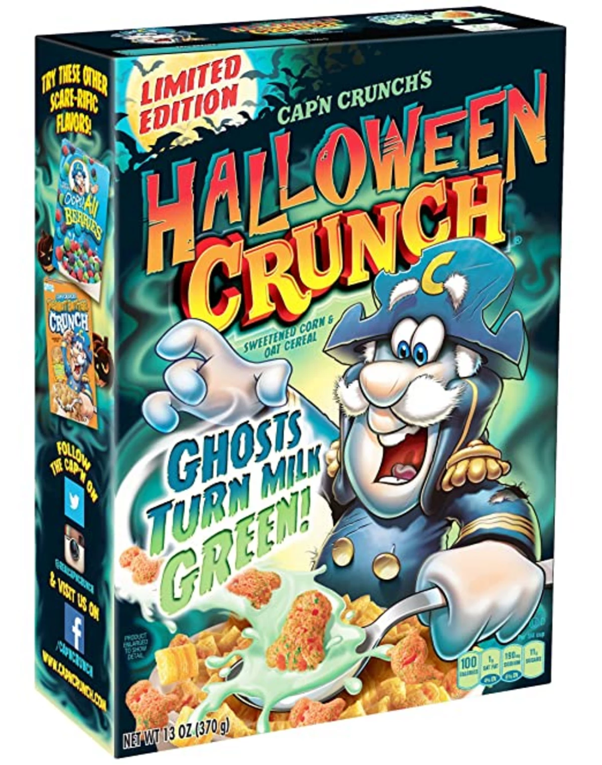 New Cereal- Halloween Crunch- Turns Milk Green