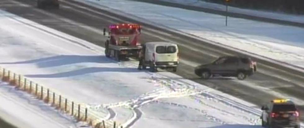 (WATCH) Tow Truck Driver Hit During Slippery Conditions On 35E