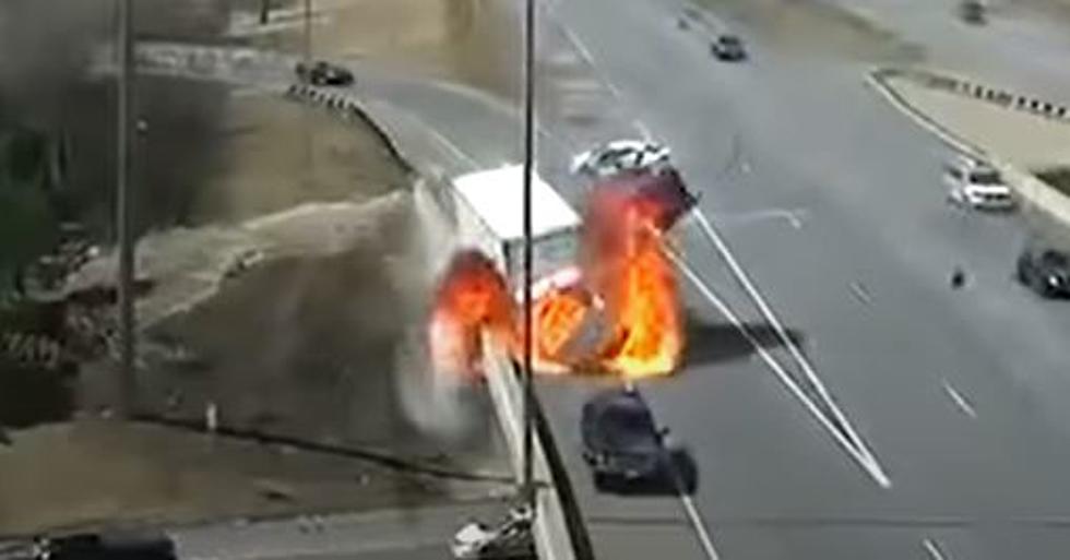 (WATCH) MnDOT Camera Captures Fiery Crash On Highway 10