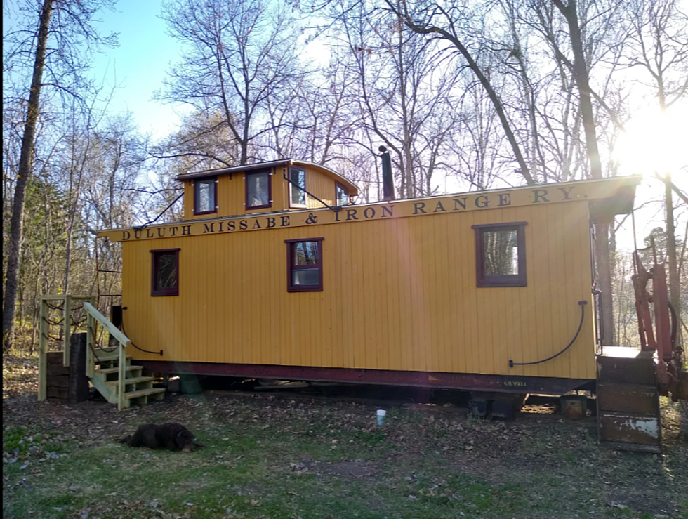 Salvaged Gym Floor from Hackensack Used in &#8220;Glamping&#8221; Caboose