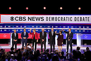 Steve Gruber, Speaking of the Democrats—it was fight night in South Carolina—with the 7 dwarfs on stage
