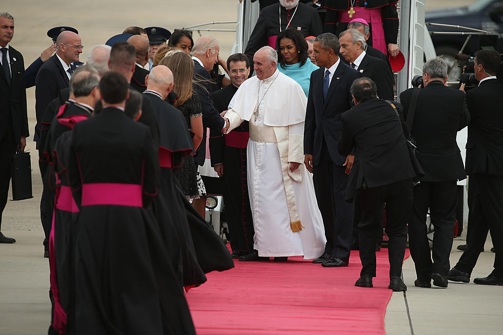 Pope Francis Greeted by Obama at Andrews AFB