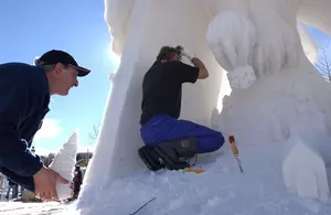Snow Sculpting Underway in Lake Geneva