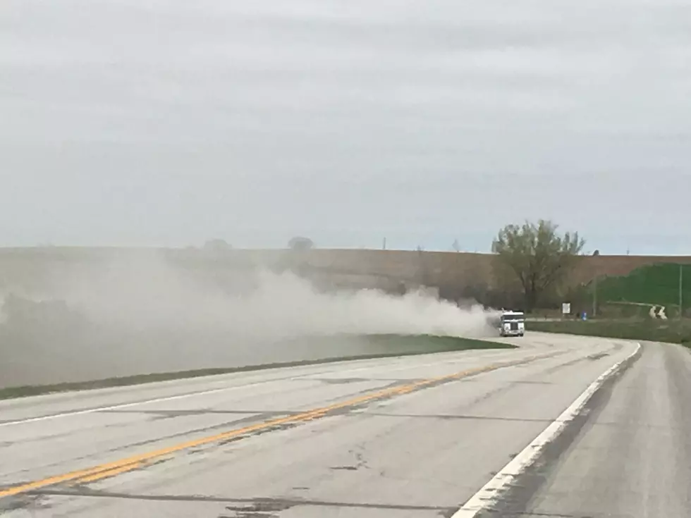 Dry Cement Spill Creates White Out Conditions on Highway 52