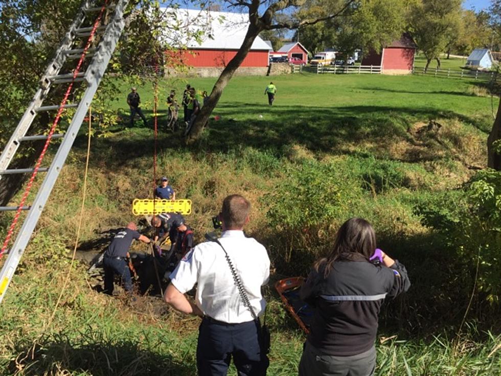 Man Rescued After Hours Trapped in Creek Bed