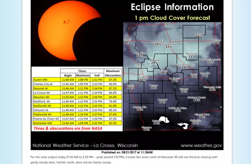 Rochester Area Should Enjoy Monday’s Eclipse