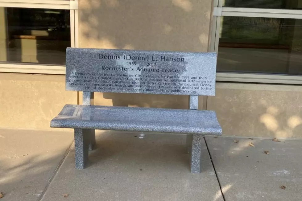 New Dennis Hanson Memorial Bench Installed at Rochester City Hall