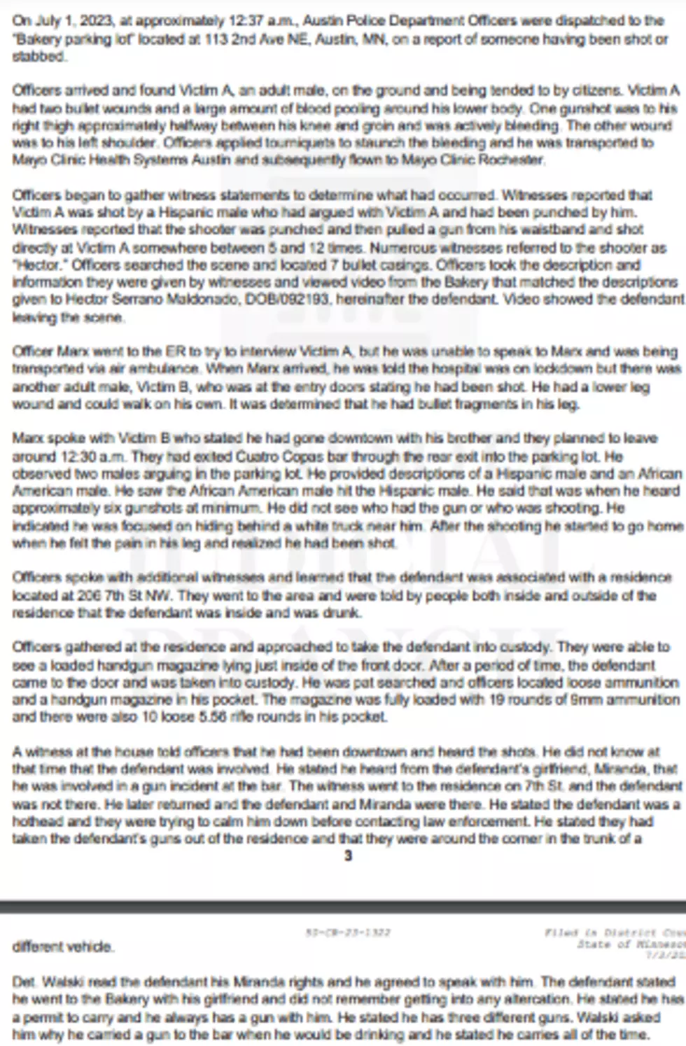 Serrano-Maldonado complaint. Mower County court