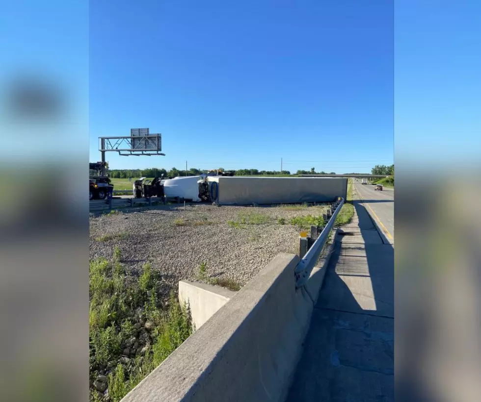 Overturned Semi Slows Traffic on Minnesota Interstate (Update)