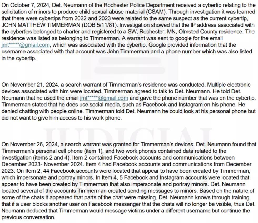 Timmerman complaint. Olmsted County Court
