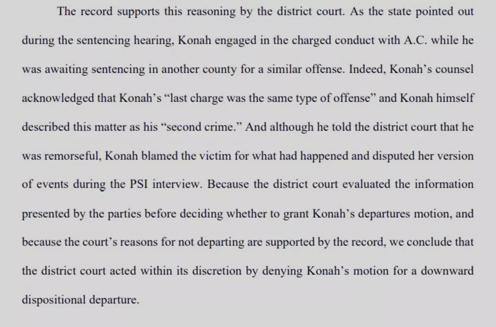 Konah ruling - Minnesota Court of Appeals