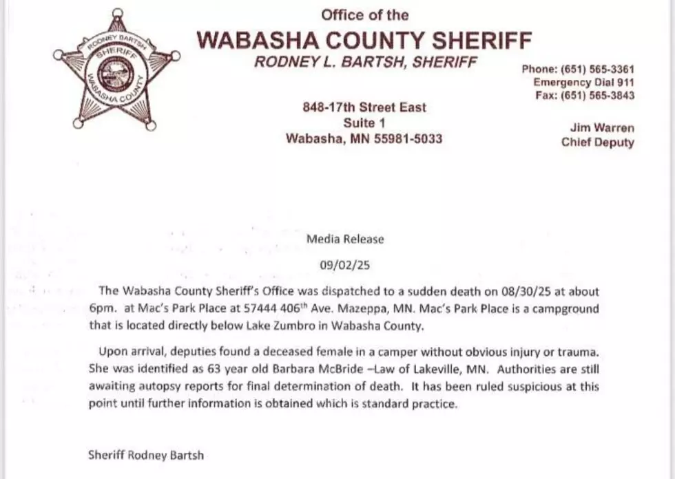 Wabasha County news release