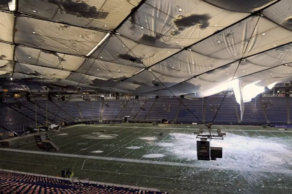 Metrodome Roof Nearly Clear Of Snow And Ice