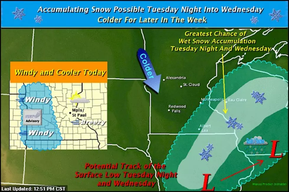 Snow Expected South, East of Cities Tuesday Night