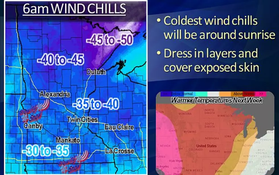 Wind Chill Warning Posted for All of Minnesota Wednesday Morning