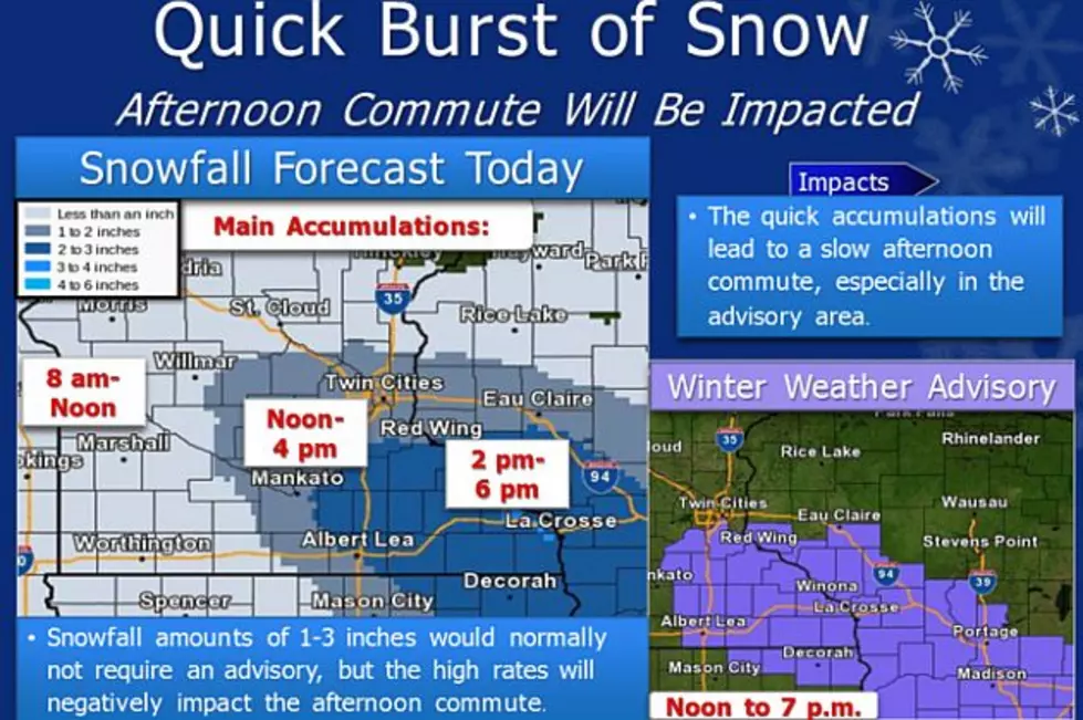 Quick Burst of Snow Today May Impact Evening Commute