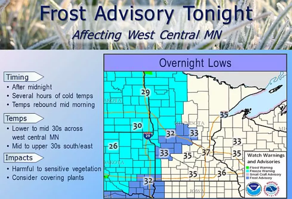 Overnight Frost Advisory in Central Minnesota