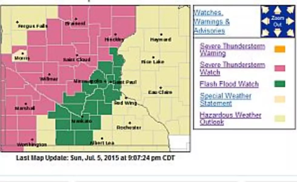 Flash Flood Watch, Severe Thunderstorm Watch Issued