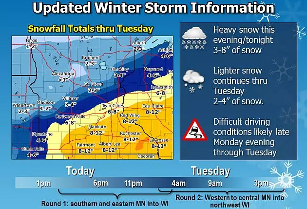 UPDATE: NWS: Winter Weather Advisory Issued For Monday Night, Tuesday