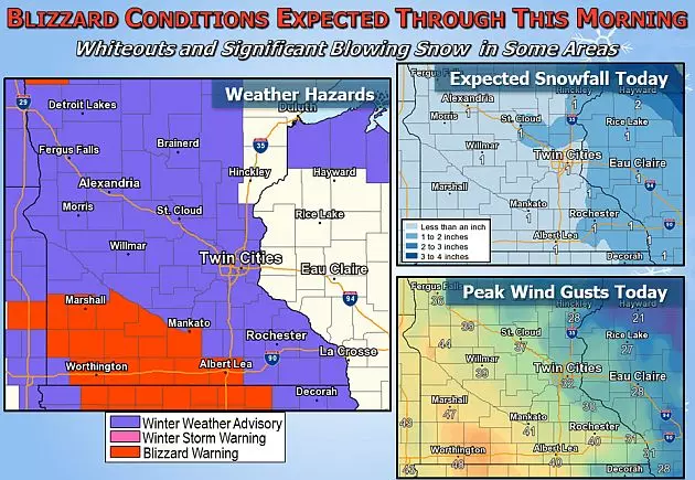 UPDATE: St. Cloud Area In Winter Weather Advisory, Blizzard Warning To The West