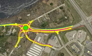 Crews Prepare to Install Final layer of Pavement on Heritage Drive Roundabout