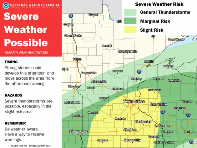 Severe Weather Possible for Some Minnesotans Sunday