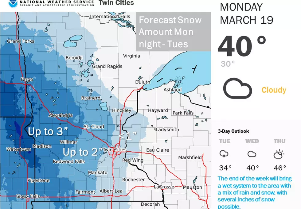 Snow in the Forecast for Monday, Tuesday