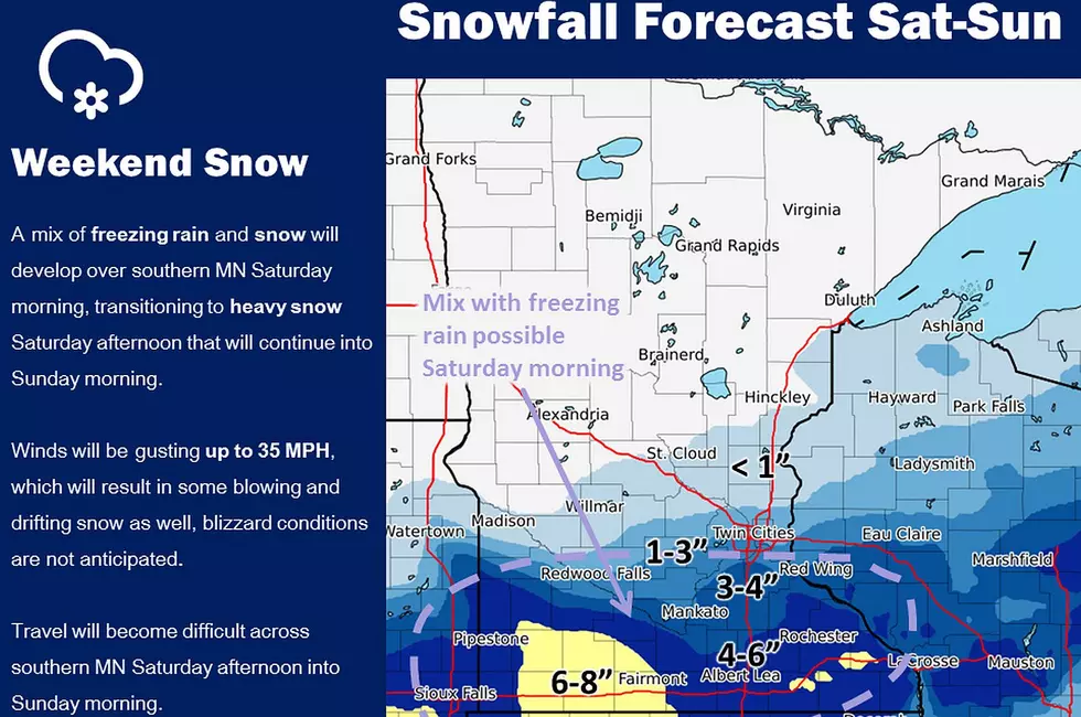 Heavy Snow Possible in Southern Minnesota