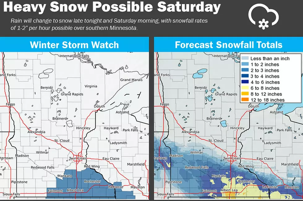 NWS:  Heavy Snow in Southeastern Minnesota Saturday