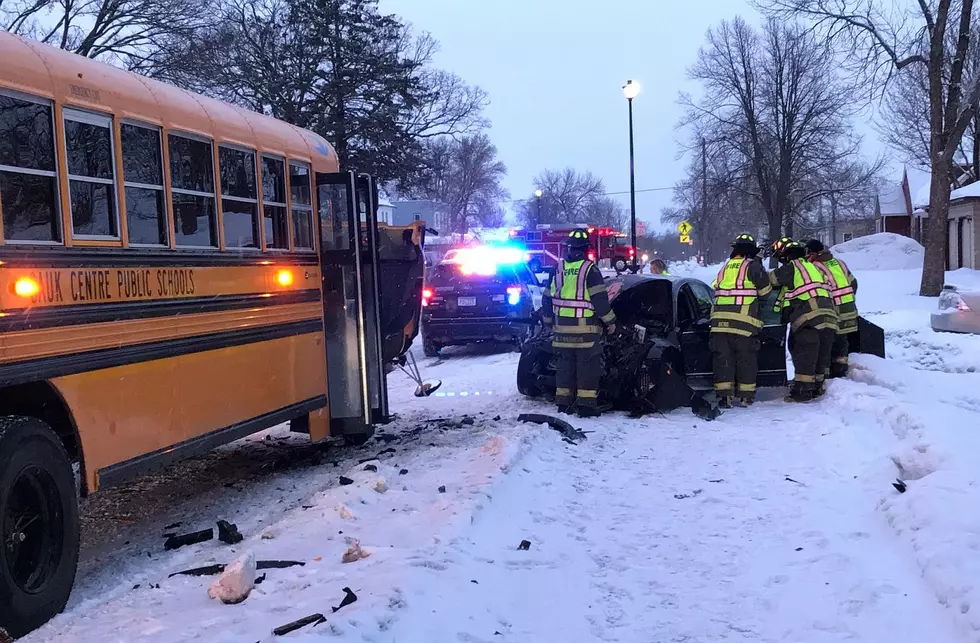 Person Airlifted After Head On Crash With School Bus