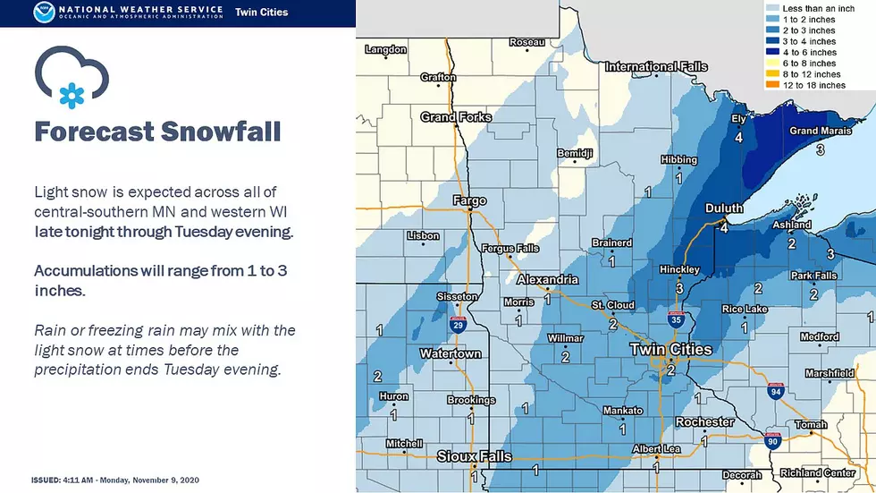 Snow Likely for Tuesday in Minnesota