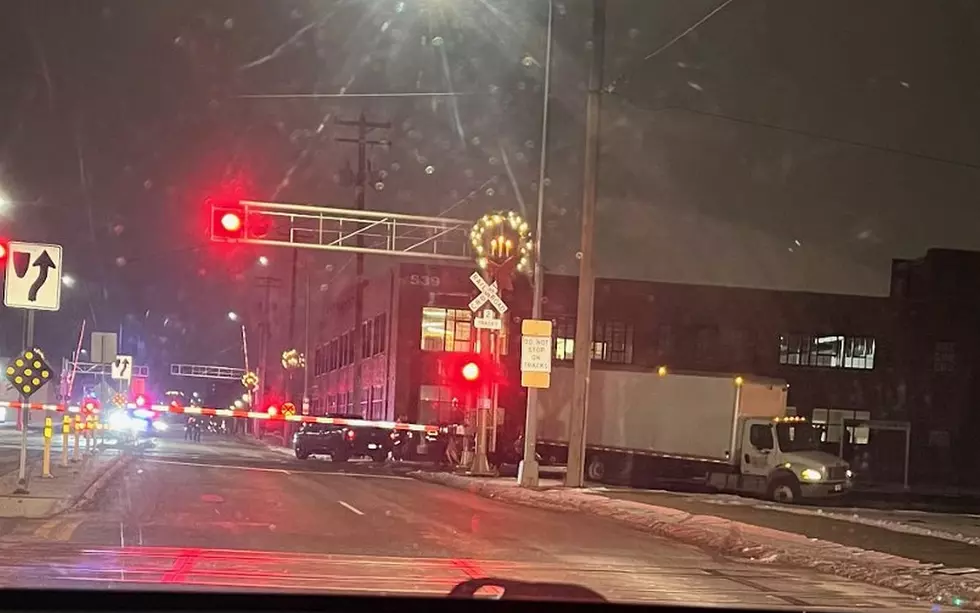 Truck Stuck on Railroad Tracks in East St. Cloud