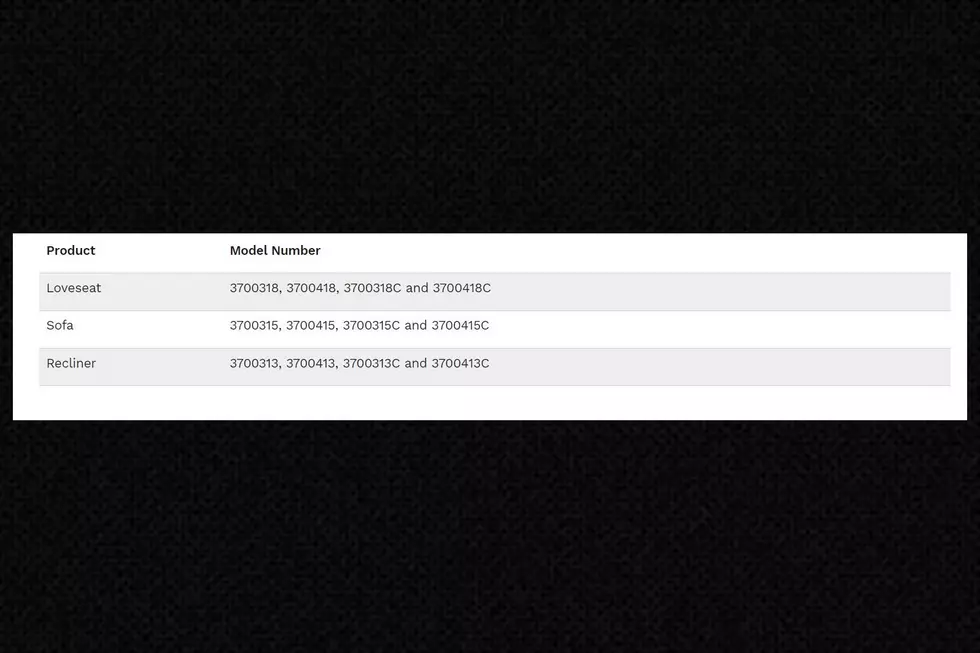 Model and serial numbers for the recalled furniture