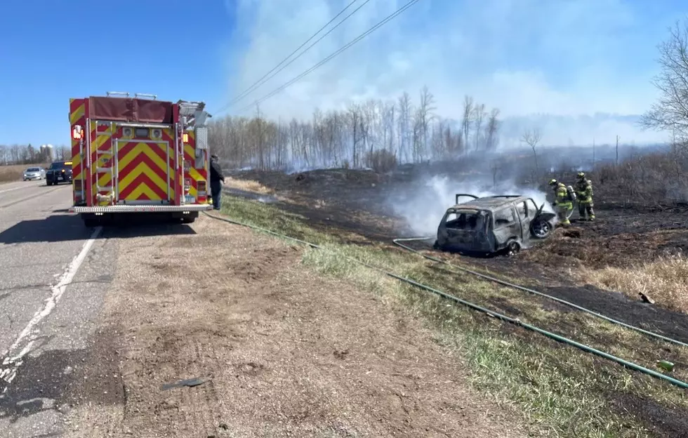 Crash Sparks Fire in Crow Wing County