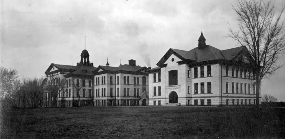 Old Main Building (1874) and Old Model School (1906), St. Cloud State University, 1908 (photo courtesy of SCSU Archives)