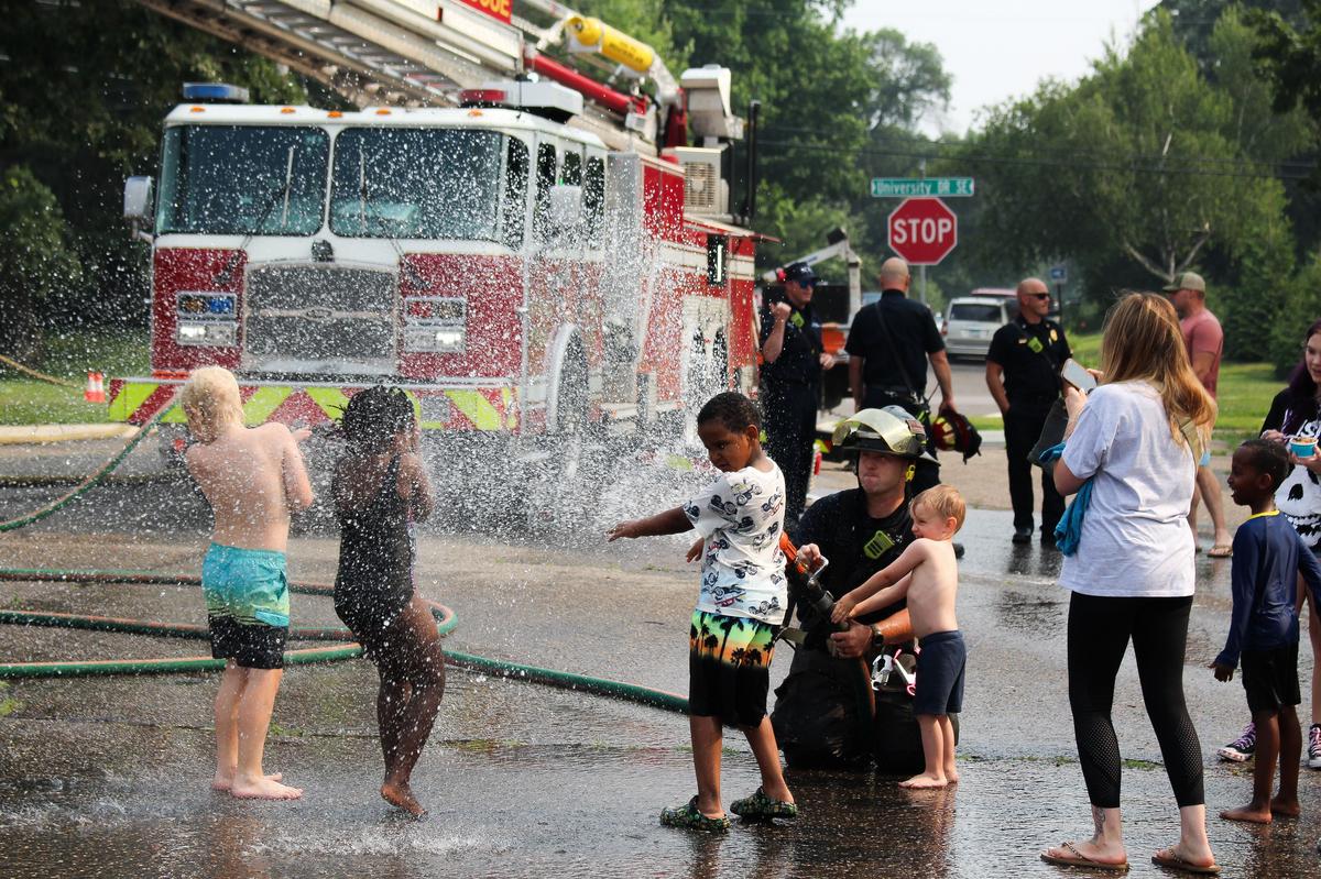 Fire Trucks Spray Kids At St. Cloud Whitney Sports Complex Saturday Fire Trucks Spray Kids At St. Cloud Whitney Sports Complex Saturday