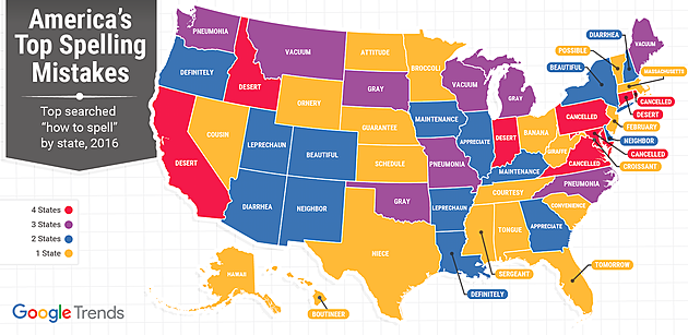 The Most Commonly Misspelled Word In Each State Has Some Surprises