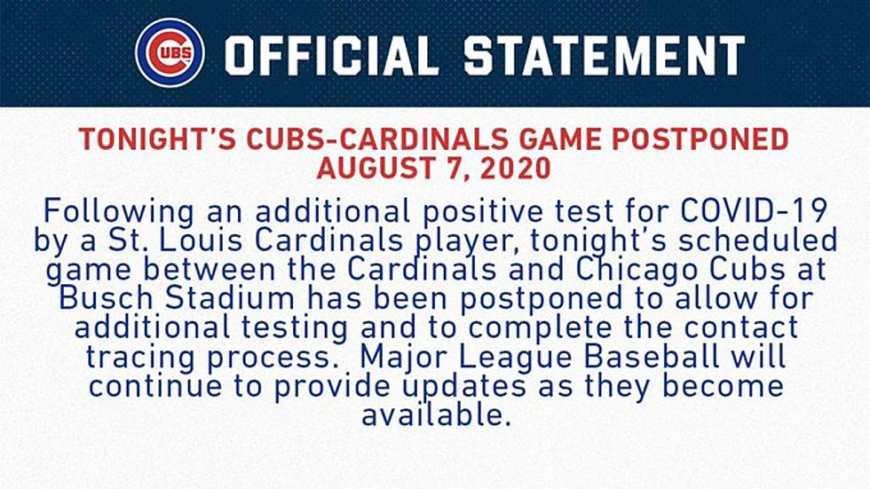 Cubs-Cardinals Game Postponed Due To Positive COVID Tests