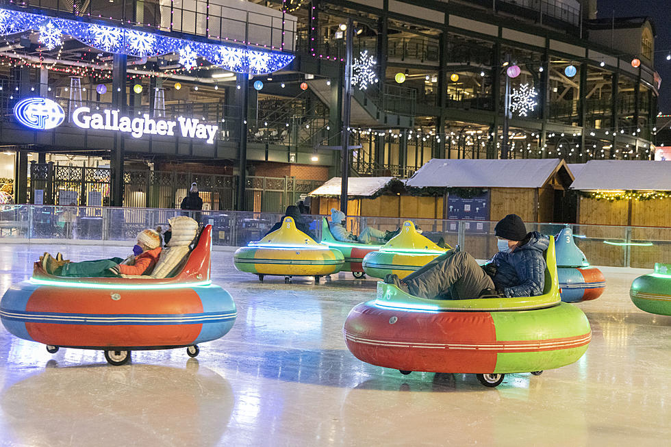 Ice Bumper Cars And Curling Lessons Highlight Temporary Ice Rink Outside Wrigley Field In Chicago