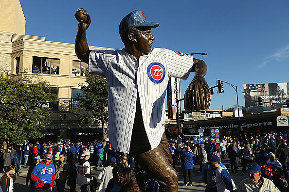 CHICAGO, IL - APRIL 5: A statue of Billy Williams of the Chicago