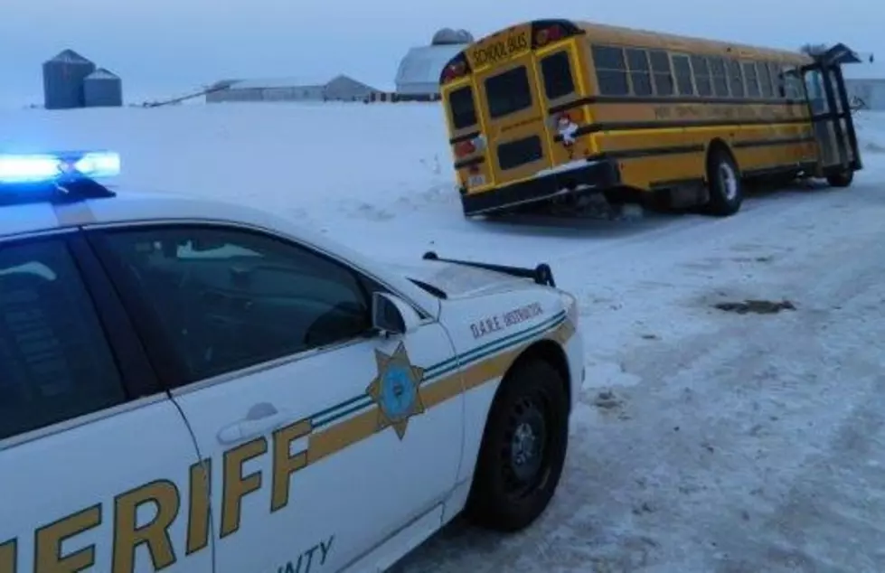 Local School Bus with Students, Slides into Ditch
