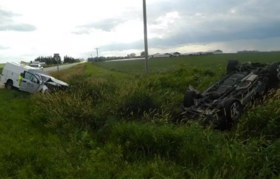 Accident Near Arlington Leaves SUV Upside Down in Ditch