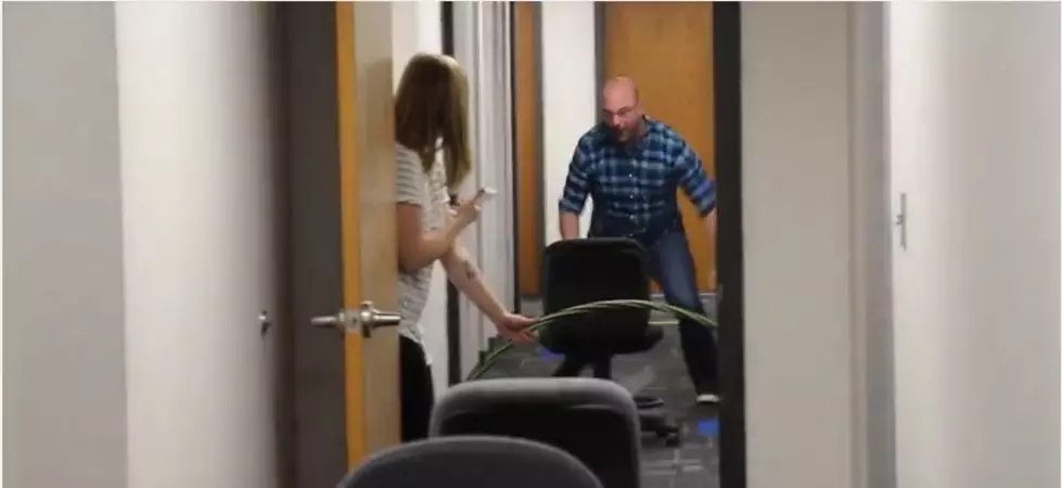 Radio Staff Races in the Office Obstacle Course [WATCH]