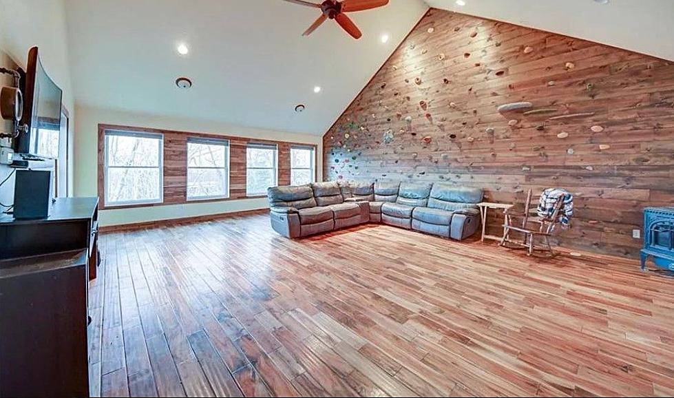 Rustic Cedar Rapids Home Has a Climbing Wall/Heated Floors [GALLERY]