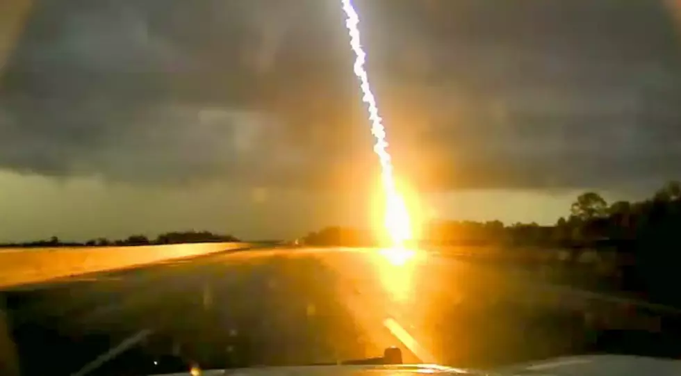 Police Dash Cam Captures Lightning Strike [VIDEO]